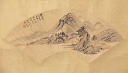 杨伯润 山水 扇面